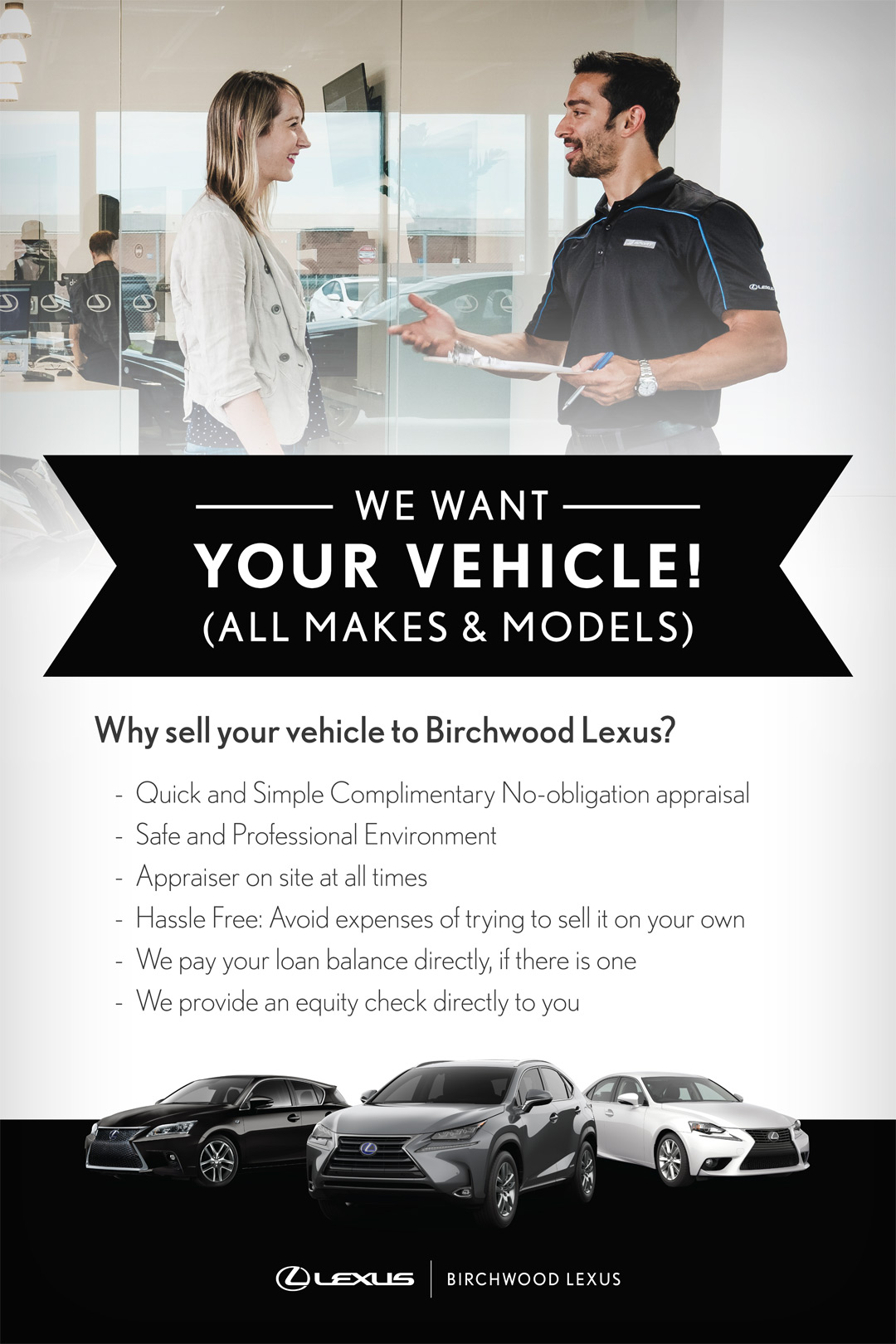 Birchwood Lexus we want your vehicle