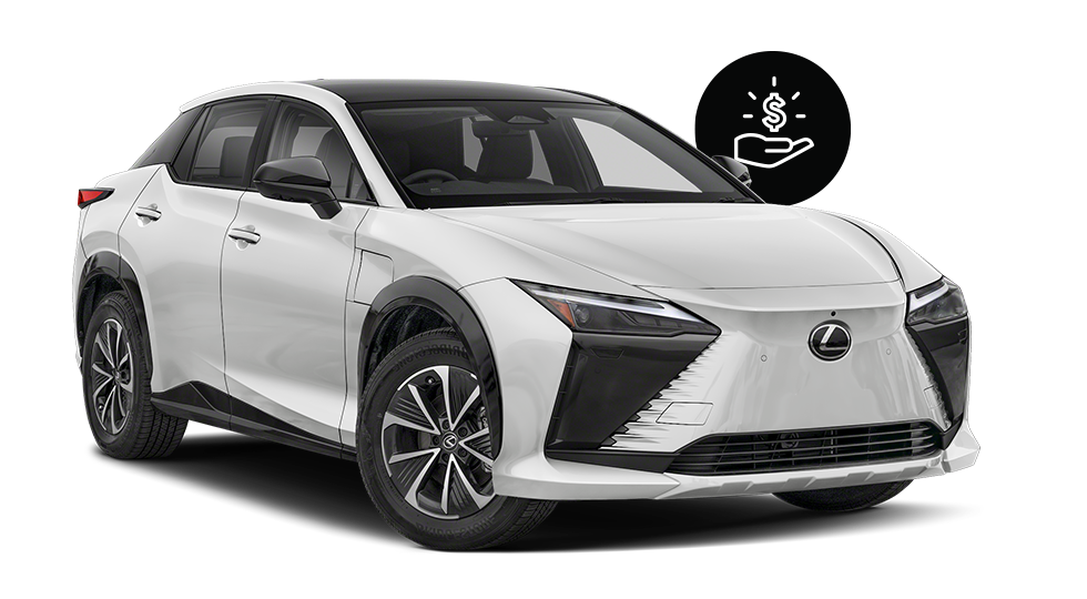 White vehicle with a hands with a dollar sign icon